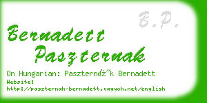 bernadett paszternak business card